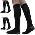 3 Pairs Compression Socks for Women and Men - 15-20mmHg Best Support for Athletic Running Cycling - color: Black/Black/Black
