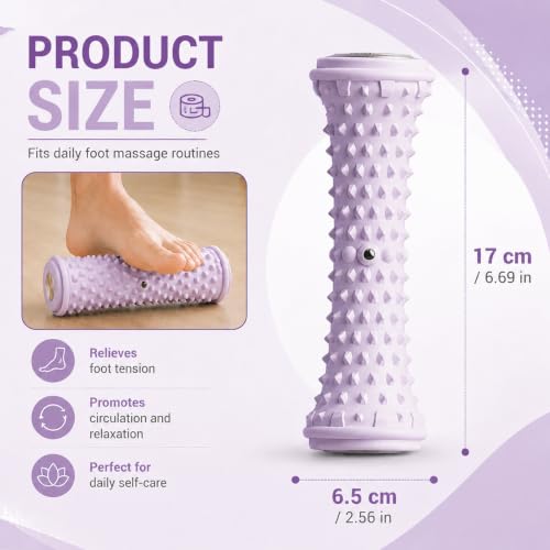 Foot Massager Roller Tool Plantar Fascia Massage Roller Textured Foot Care Arch Muscle Rolling Tool Home Office Use - color: Purple