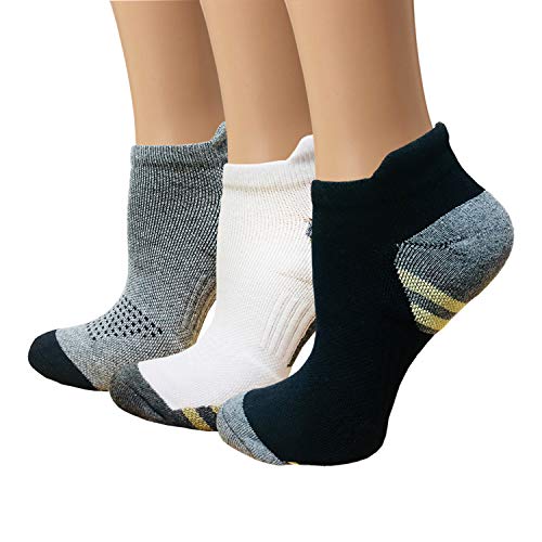 Sooverki Copper Compression Socks Women and Men 6 Pairs - Circulation Arch Support Plantar Fasciitis Running Ankle Socks - color: A4 - 3 Pairs - Multicolour - No Show, size: Small-Medium