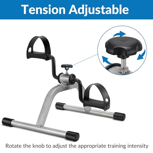 RYGEO Pedal Exerciser Mini Exercise Bike for Leg and Arm Recovery Exercise Lightweight and Portable Floor Bike - color: GREY