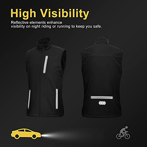 33,000ft Men's Windproof Lightweight Golf Vest Outerwear Sleeveless Jacket - color: Black, size: 3X-Large