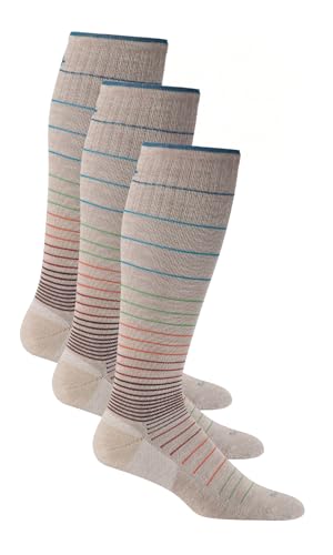 Sockwell Women's Circulator Moderate Graduated Compression Sock - color: Barley-3pk, size: Small-Medium
