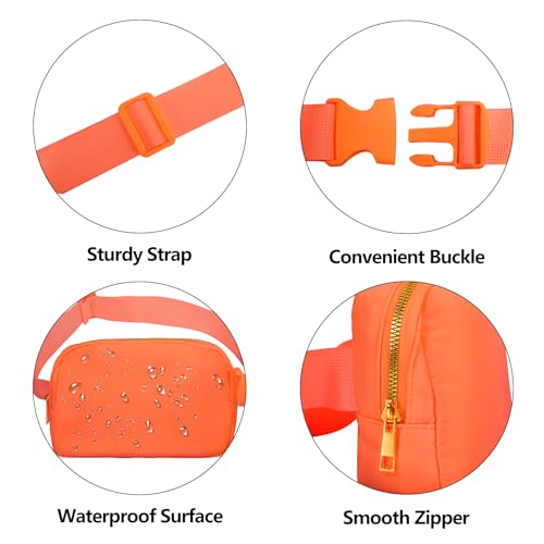 Waist Belt Bag Fashion Fanny Women and Men Gift Waist Pack With Adjustable Strap For Travel Running Hiking Walking Orange - color: Orange Fanny Pack