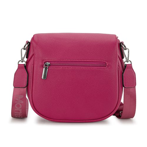 Montana West Crossbody Bag for Women, Vegan Leather Bum Bag with Coin Purse - color: Hot Pink