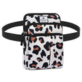 HUA ANGEL Multifunctional Fanny Pack for Men & Women Lightweight Waist Bag with 3 Zip Compartments, Cross body bag for Running Walking Sport Travel - color: Leopard print