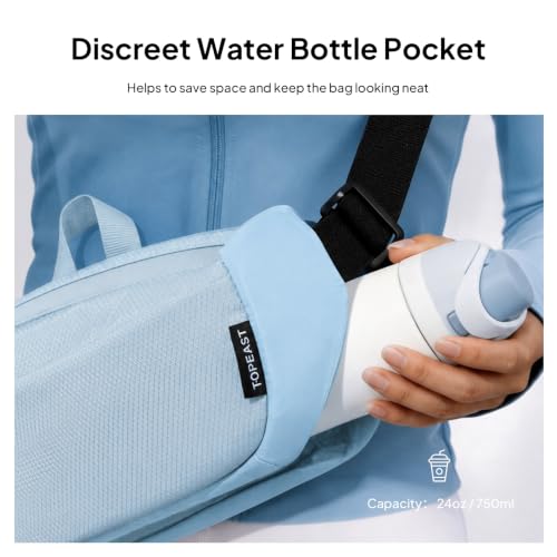 TOPEAST Waist Pack Large Capacity Fanny Pack with Water Bottle Pocket - color: Sky Blue
