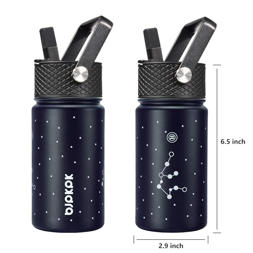 BJPKPK Insulated Water Bottle, 15oz Stainless Steel with Straw Lid - color: Aquarius, style: 15oz