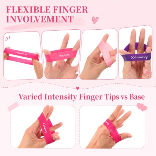 JJUNW 5 Pcs Toe Resistance Bands for Bunions, Toe Stretcher Separator Set - color: Pink