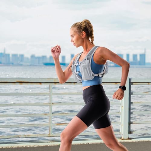 N NEVO RHINO Running Vest with 350ML TPU Soft Flask,Adjustable Chest Straps - color: Gray