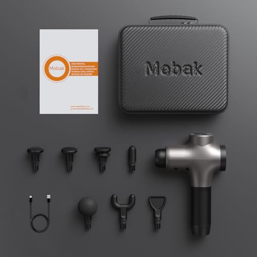 Mebak 3 Massage Gun Deep Tissue, Muscle Massager for Athletes Pain Relief - color: Dark Gray