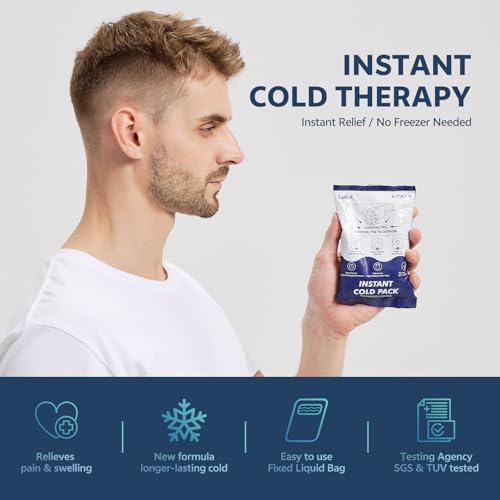 Big 25 Packs(6.7”x4.1“) Instant Cold Packs -Instant Ice Packs for Injuries | Disposable Cold Compress Ice Pack for Pain Relief, Swelling, Inflammation, Sprains, Toothache - Cold Pack for Athletes - size: 25 Packs new(6.7"x4.1")