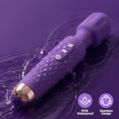 Personal Massager - 4H Max Runtime & Ultra-Quiet - Waterproof - 20 Modes 8 Speeds for Deep Tissue Back Massage, Post-Workout Recovery and Neck Muscle Relaxation(LX-Darkpurple) - color: Lx-darkpurple