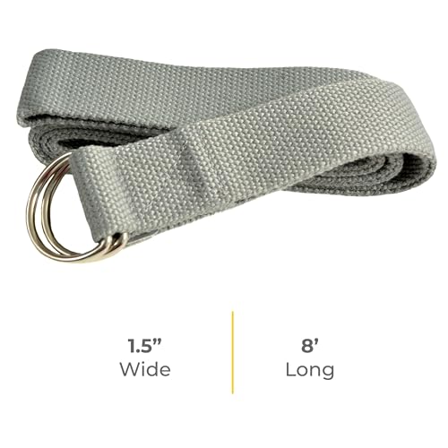 Bulk Yoga Straps, 10 Pack, 6ft, D-Ring Buckle - color: Cool Gray