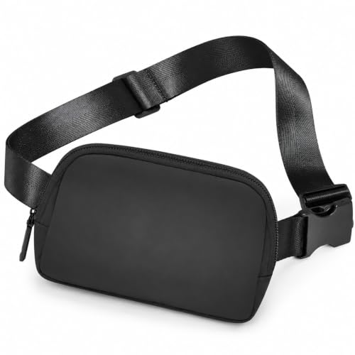 Fanny Pack, Adjustable Crossbody Waist Bag, Black - color: Black