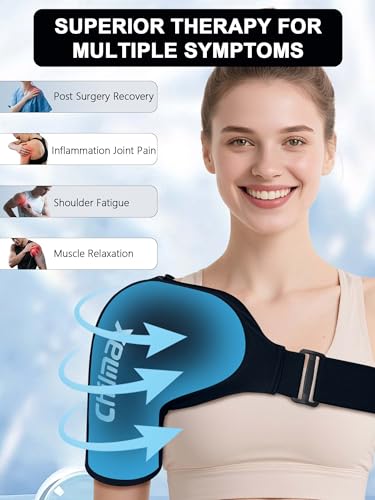 Shoulder Ice Pack Wrap for Rotator Cuff Cold Therapy Brace - color: X-large Black