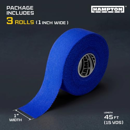 Hampton Adams Athletic Sports Tape, Very Strong, Easy Tear, No Residue - color: Royal Blue (1 Inch)