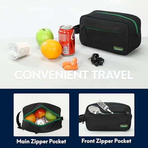 Haimont Freezable Snack Lunch Bag with Buckle Handle, Reusable Freezer Small Cooler, Mini Insulated Bag for Work Travel, Black - color: Black