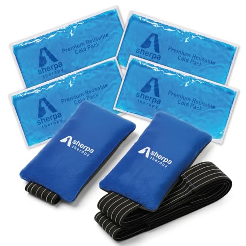 Flexible Cold Gel Pack with Straps, 9.5" x 4.5", 4 Pack - style: ColdWithStrap