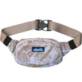 KAVU Canvas Spectator Belt Bag, Cotton Fanny Pack for Travel - color: Beach Doodle