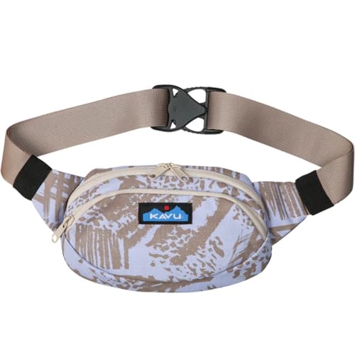 KAVU Canvas Spectator Belt Bag, Cotton Fanny Pack for Travel - color: Beach Doodle