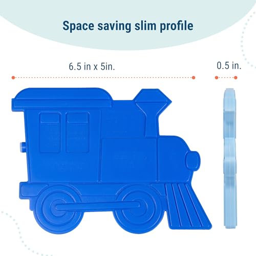 Wildkin Kids Ice Packs (4 Pack) – Slim, Reusable, Keeps Lunch Cool for School/Travel - Train - color: Train