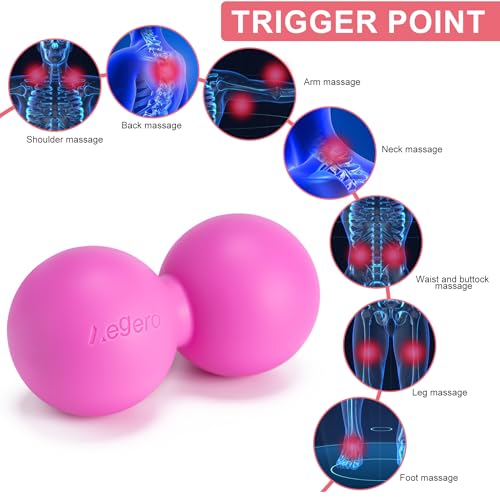 Aegero Peanut Massage Ball-Double Lacrosse Massage Ball (Grey Firm Ball) - color: Black
