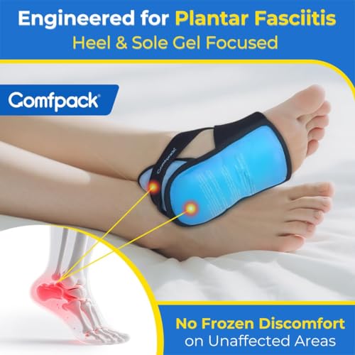 Comfpack Plantar Fasciitis Relief Ice Pack with Full Heel Sole Gel Coverage - color: Blue