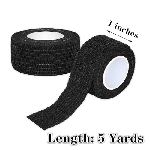 Tindobewan Self Adhesive Bandage Wrap, 1 Inch 8 Rolls Black - color: Black, size: 1 Inch