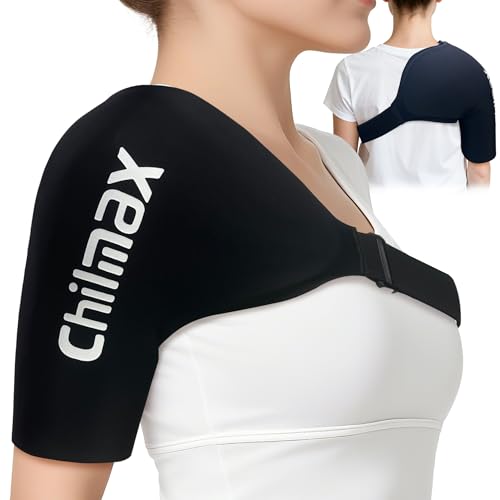 Shoulder Ice Pack Wrap for Rotator Cuff Cold Therapy Brace - color: Large Black