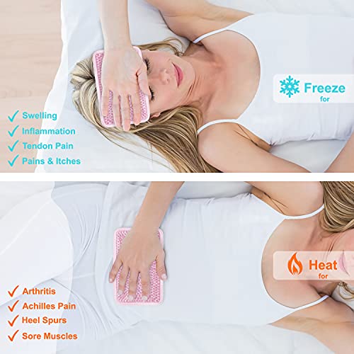 Gel Ice Pack for Injuries Ice Bag with Strap-1 Pack Reusable Hot Cold Pack - color: Pink-1 Pack