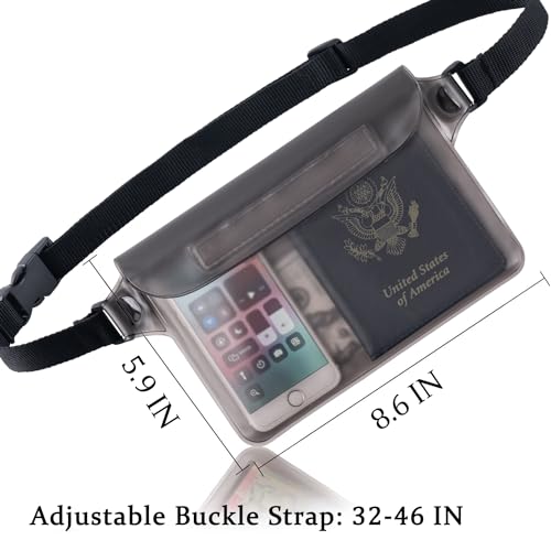 CADONO 2-Pack Waterproof Pouch with Adjustable Waist Strap - color: Black