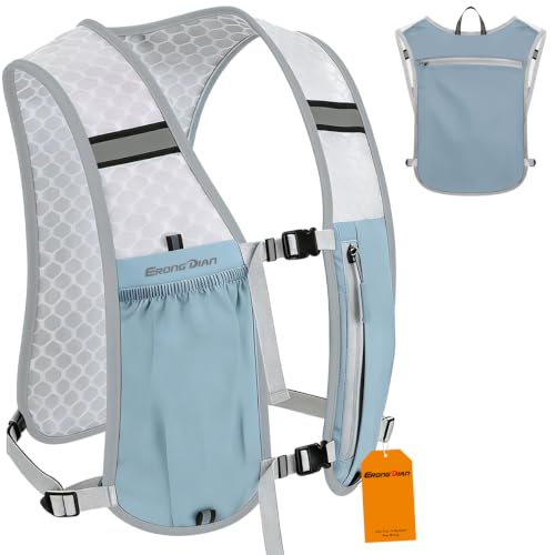 Running Vest Hydration Backpack for Men Women, Lightweight Breathable Hydration Packs, Adjustable Chest Straps Daypack, Reflective Water Running Vest for Marathon, Trail, Hiking, Cycling - color: Blue