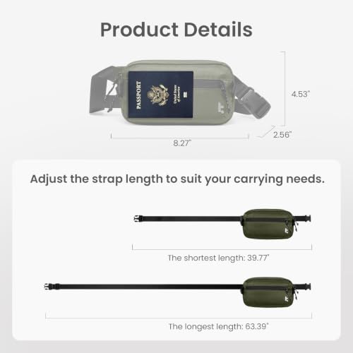 tomtoc 1.5L Sling Bag with RFID Blocking Crossbody Chest Pack for Men Women - color: Green, size: 1.5L
