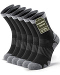 TANSTC Merino Wool Hiking Socks, Moisture Wicking Socks for Men & Women - color: Medium-black (3 Pairs), size: 6-8