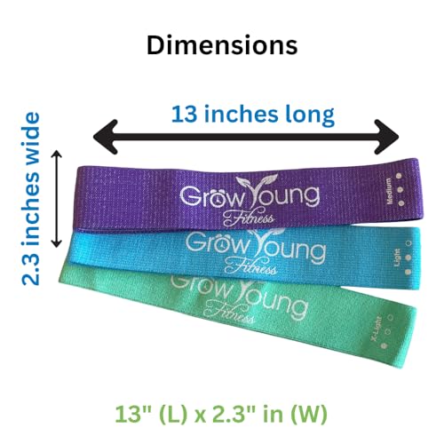 Grow Young Fitess Premium Exercise Bands - 3 Resistance Bands + 1 Storage Bag