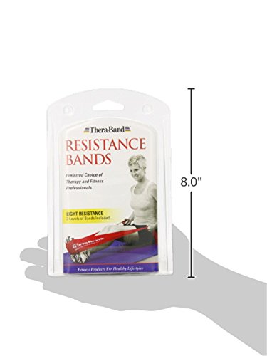 THERABAND Resistance Bands Set, Elastic Bands for Exercise & Physical Therapy, Strength Training for Upper & Lower Body Fitness - size: 3 Pack, style: Latex Beginner