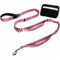 Triple Handle Bungee No Pull Dog Leash, Pink 6.23-8.53FT - color: Pink