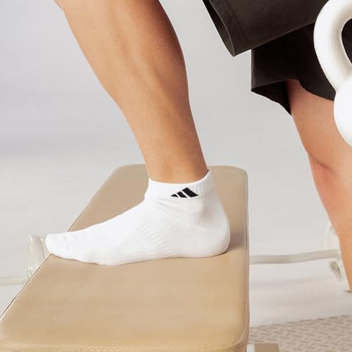 adidas Men's Superlite Low Cut Ankle Socks 6 Pairs - color: White/Black/3, size: Medium