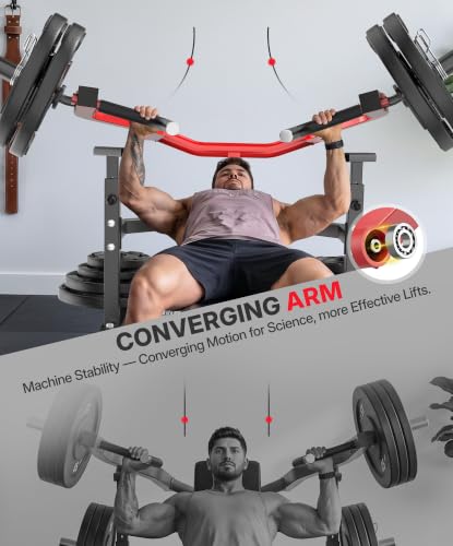 Multi-Function Compact Weight Bench Set Home Gym - color: Red-Black