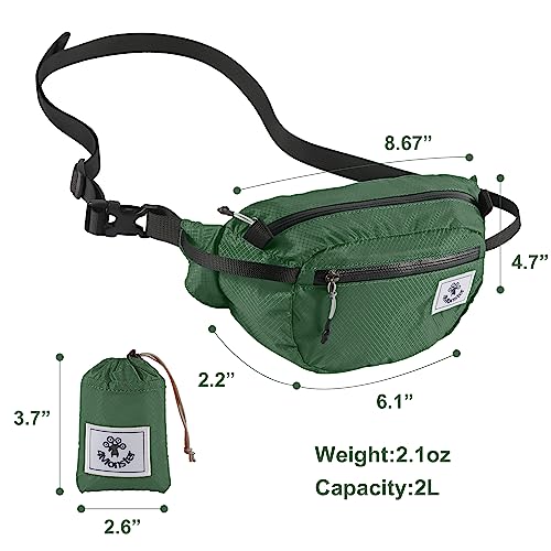 4Monster Hiking Waist Packs Portable,Water Resistant Fanny Bag with Adjustable Strap,Lightweight Crossbody Chest Bag Slim Bag - color: Army Green-2
