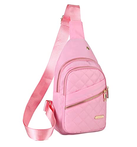 AOSTIHOT Crossbody Sling Bag Small Sling Backpack for Women, Chest Daypack Crossbody Shoulder for Travel Sport Running Hiking Pink - color: Pink