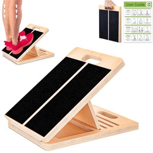 Wooden Slant Board for Calf Stretching - 4 Angle Incline Calf Stretch Board