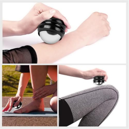 Massage Ice Roller Ball, Roller for Muscles Deep Tissue Cold & Heat Therapy - color: Black-02