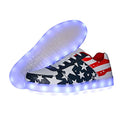 YuanRoad Unisex LED Light Up Shoes with USB Charging Glowing Luminous LED Sneakers - color: Blue, size: 9 Women/7.5 Men