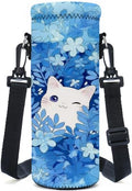 Neoprene Water Bottle Carrier Bag with Adjustable Strap, Insulated Bottle Holder for 24oz Bottles, Lightweight & Washable Bottle Sling for Walking, Hiking, Gym - color: XM-SHT-005