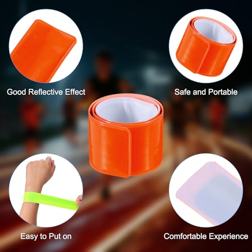 PATIKIL Reflective Slap Bands Snap Bracelet - color: Orange