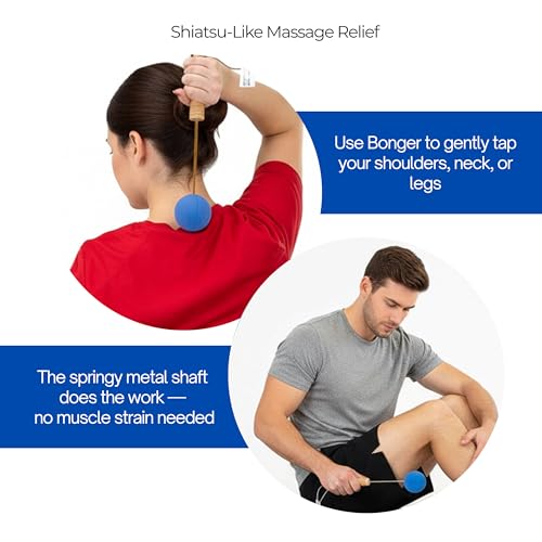 Bongers Handheld Percussion Massage Tool – Deep Tissue Trigger Point Tapping Sticks for Whole Body Pain Relief & Muscle Relaxation (Pink Rainbow Cosmic) - color: Cosmic Multi Color