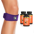 Sleeve Stars Patella Knee Strap and Turmeric Curcumin Supplement Bundle Patellar Tendon Support Knee Brace for Running Sports Arthritis Knee Pain Relief Osgood Schlatter Runner’s Knee Joint Support Mo
