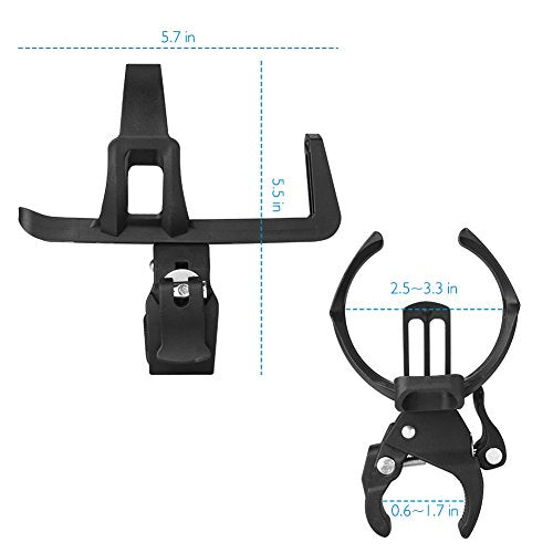 Accmor Bike Water Bottle Holders No Screws, Universal Bike Cup Holder, 360 Degree Rotatable Bike Water Bottle Cage, Water Bottle Holders for Kids Bike Adult Bike, Black - color: Black