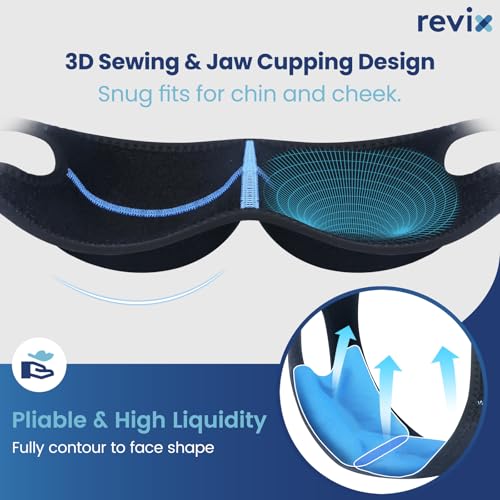 REVIX Wisdom Teeth Ice Pack Head Wrap for Face, Jaw & Chin Relief, Black